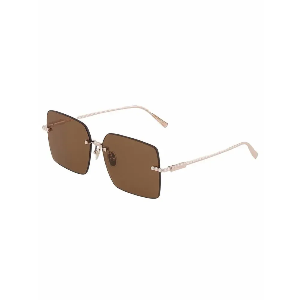 New Salvatore Ferragamo SF311S 745 Rimless Square Brown Women Sunglasses